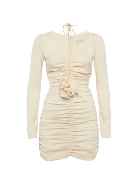 Magda Butrym floral-appliqué ruched mini dress