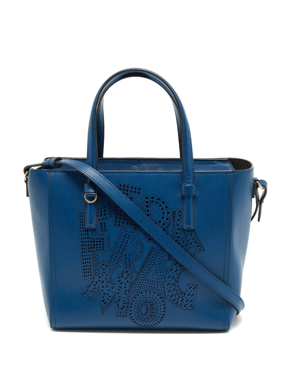 Ferragamo Pre-Owned Bonnie laser-cut tote bag - Blu