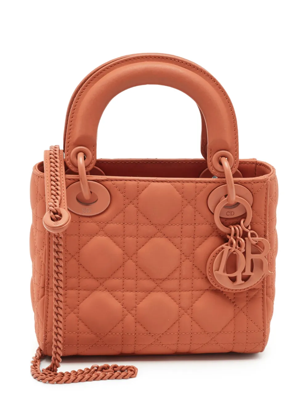 Christian Dior Pre-Owned 2019 mini Ultra Matte Cannage Lady Dior tote bag - Arancione