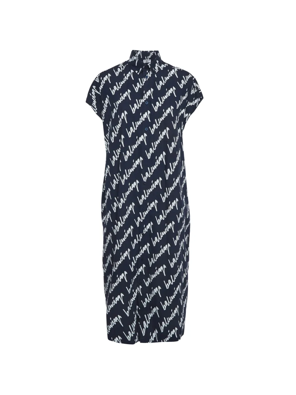 Balenciaga Pre-Owned Abito midi con stampa - Blu
