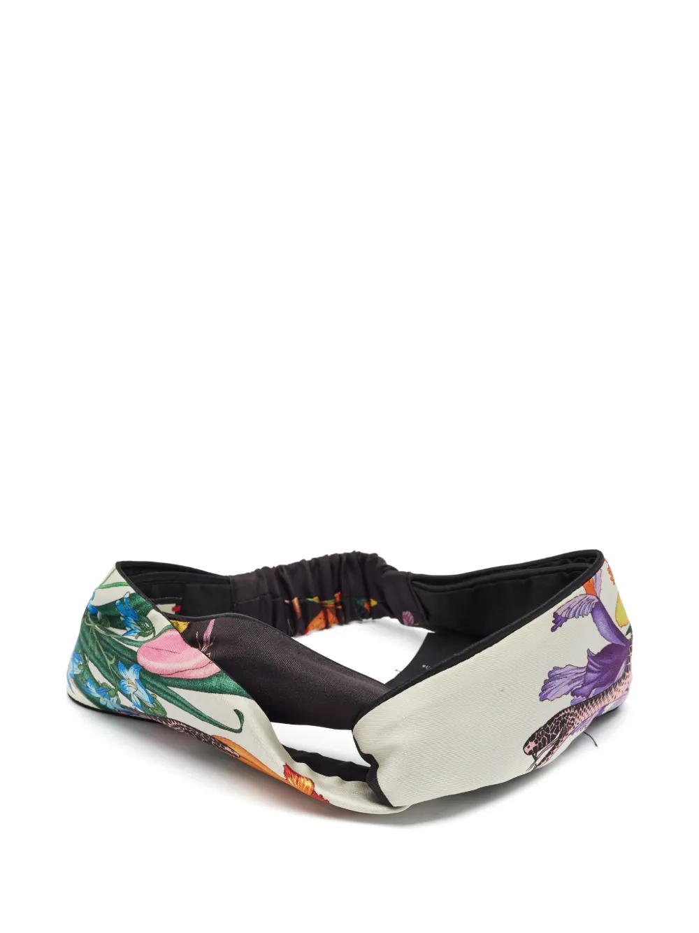 Gucci Pre-Owned floral-snake print headband - Nero