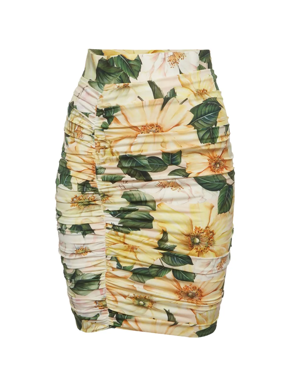 Dolce & Gabbana Pre-Owned floral-print ruched mini skirt - Giallo