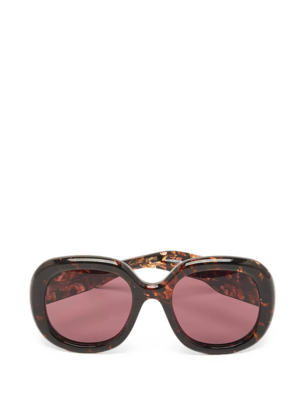 Chloé Pre-Owned Occhiali da sole oversize con motivo tartarugato - Marrone
