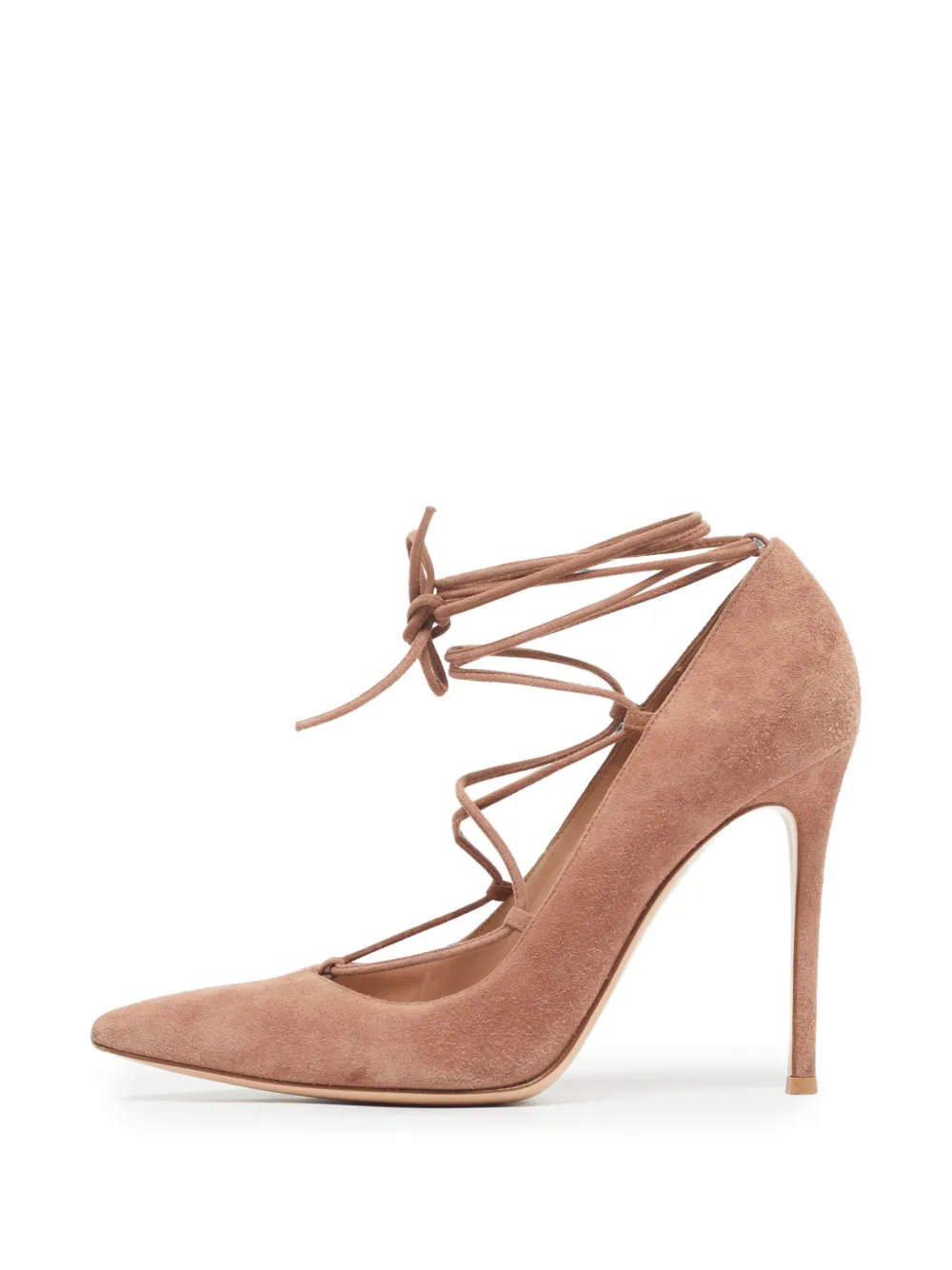 Gianvito Rossi pointed-toe suede pumps - Nude