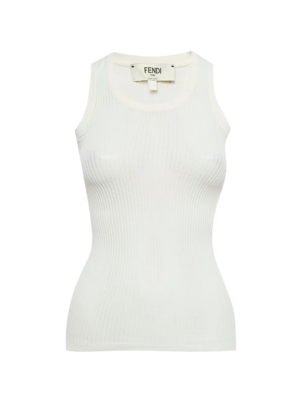 Pre-owned Fendi Rib-knit Tank Top In Neutral