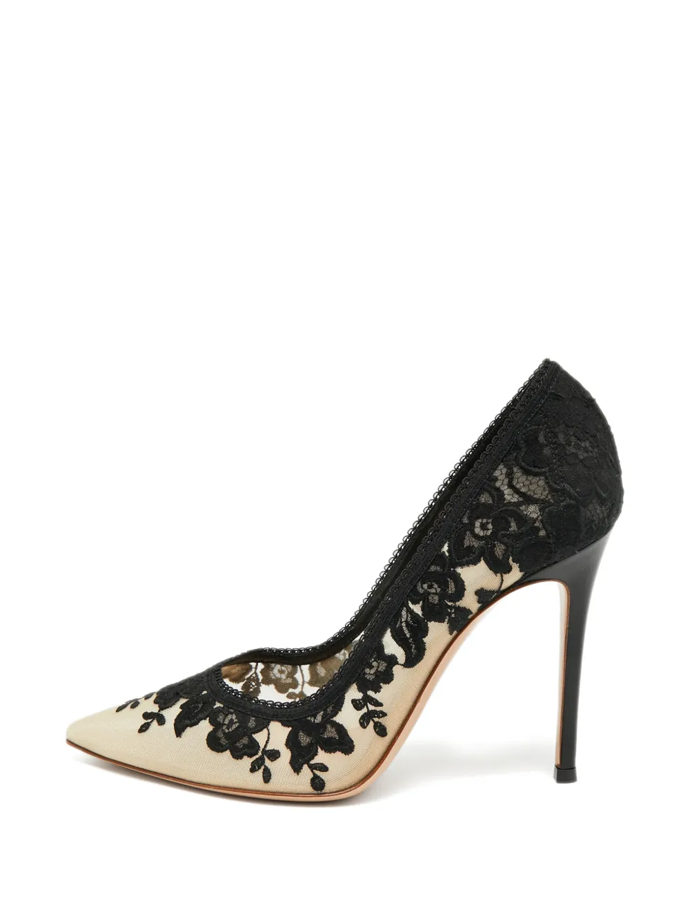 Gianvito Rossi Plexi lace heeled pumps - Schwarz