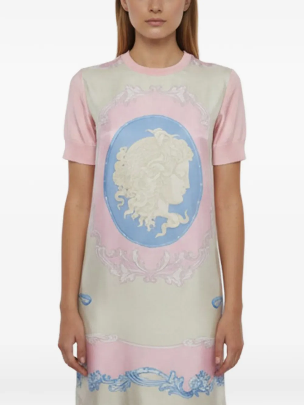 Versace Pre-Owned printed jersey dress - Rosa