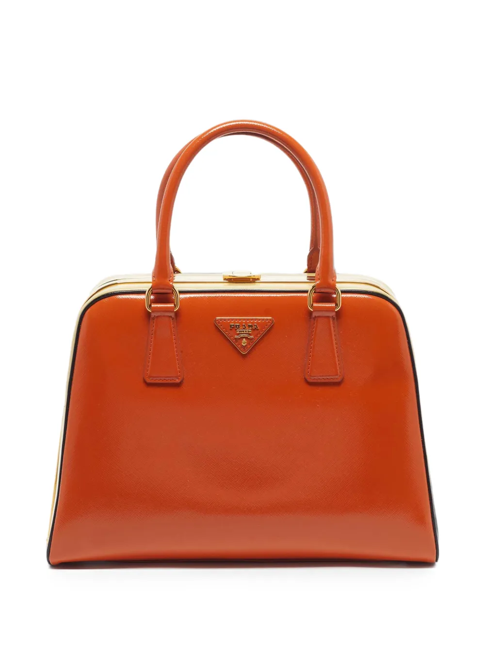 Prada Pre-Owned Pyramid frame satchel bag - Arancione