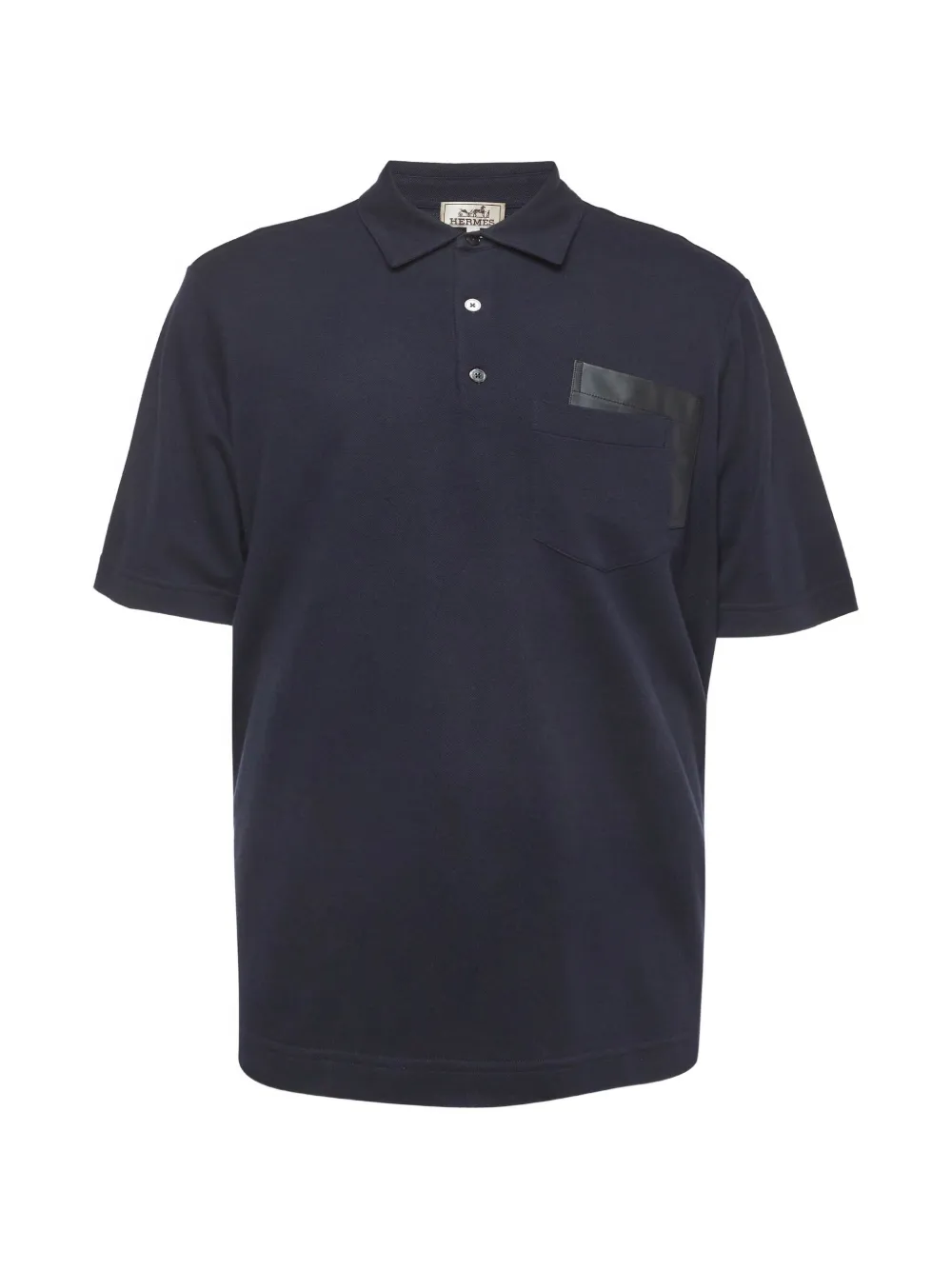 Hermès Pre-Owned Polo con taschino in pelle di agnello - Blu