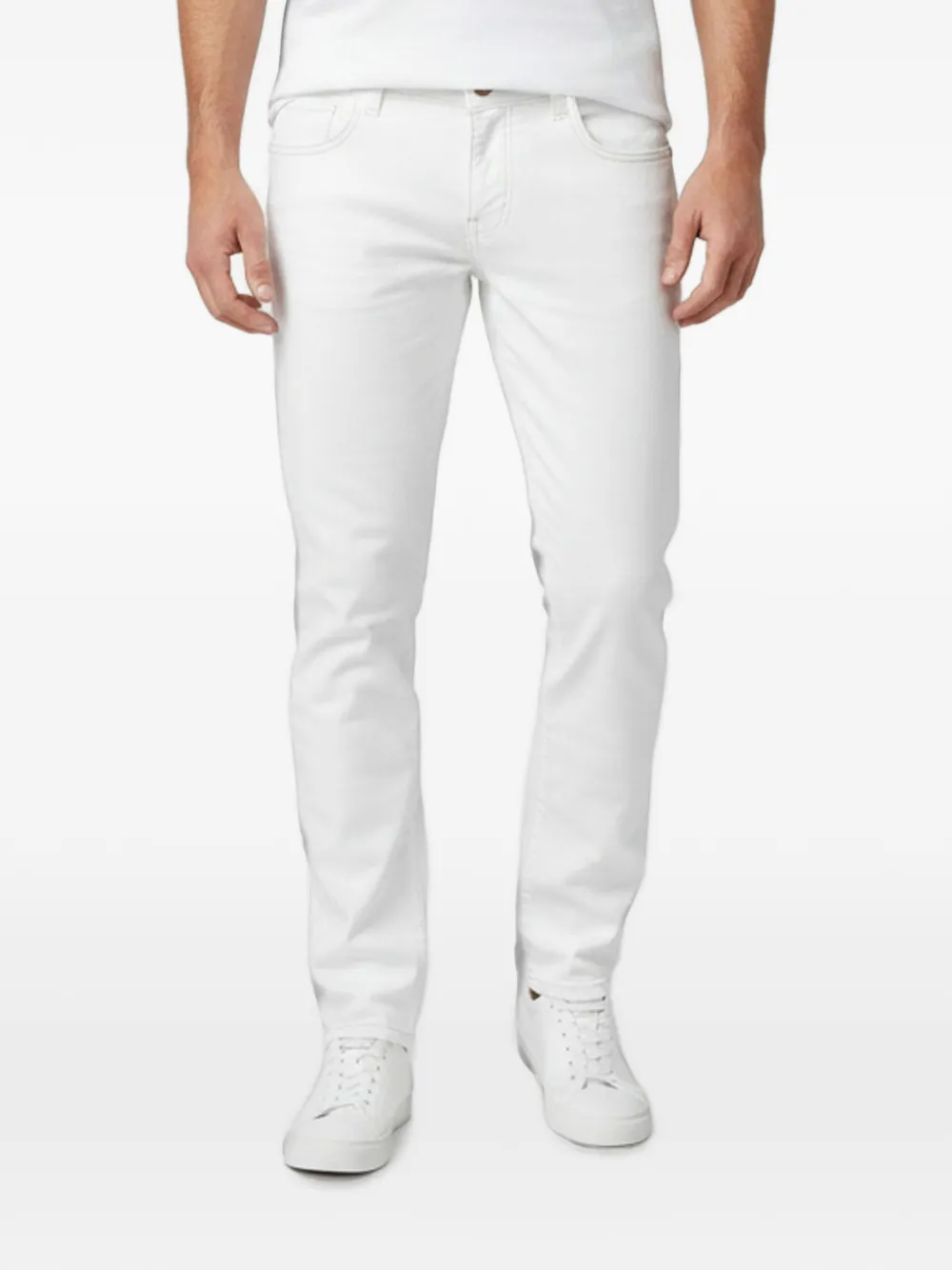 Philipp Plein embroidered-skull slim-fit jeans - White