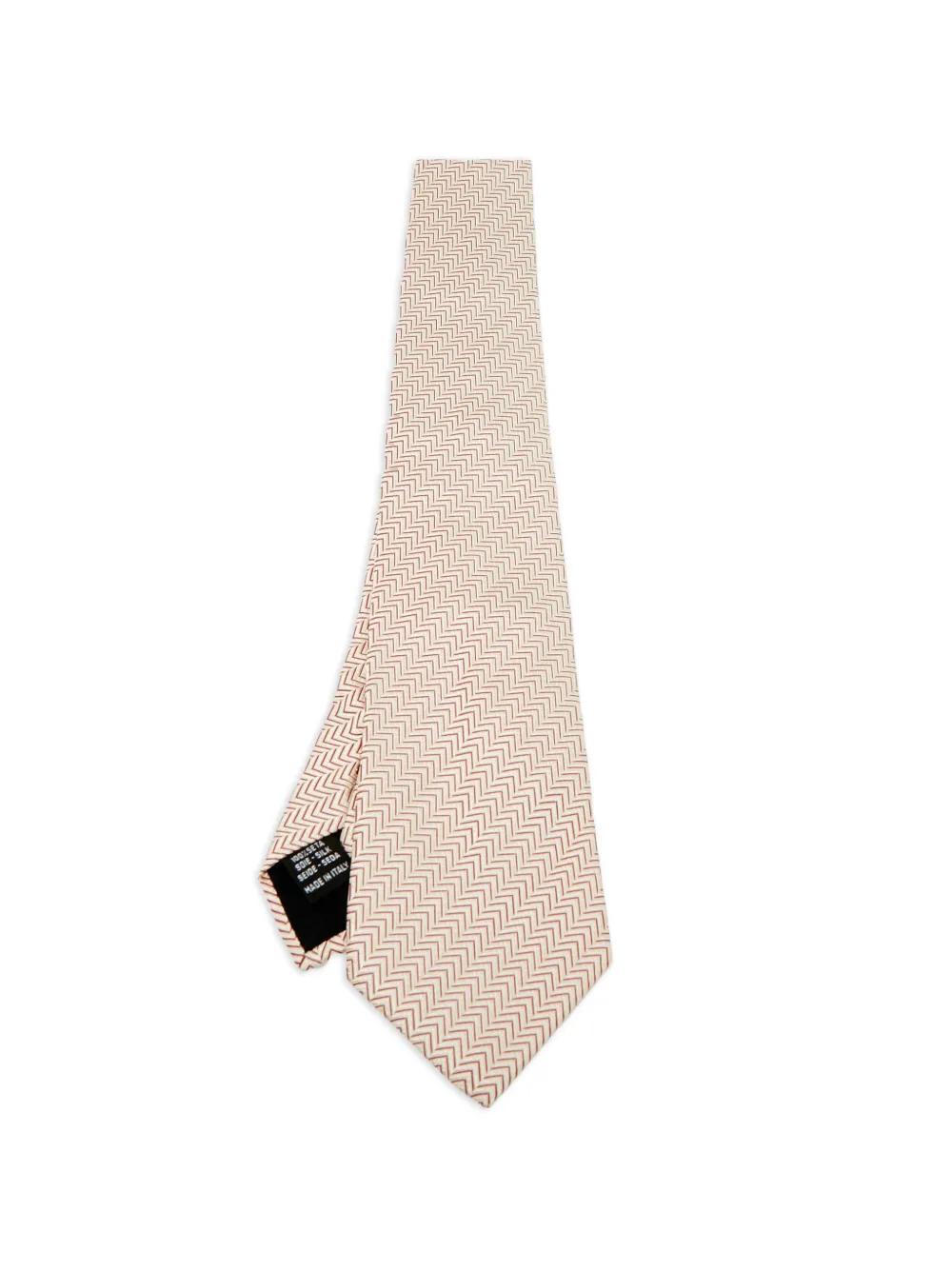 Valentino Garavani Pre-Owned chevron-pattern silk tie - Nude