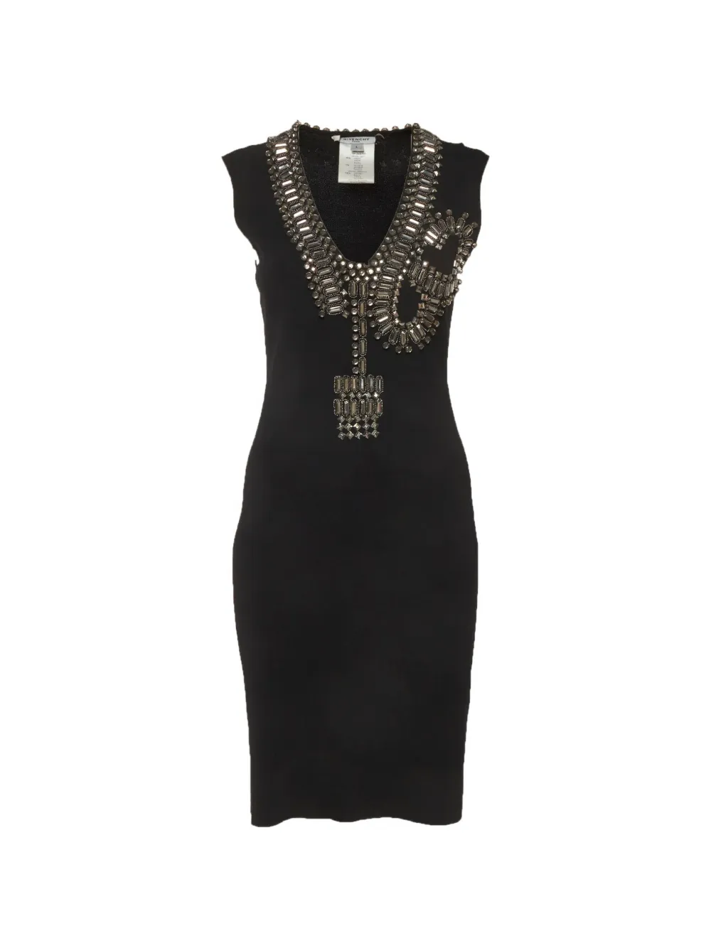 Givenchy Pre-Owned crystal-embellishment sleeveless stretch-knit mini dress - Nero