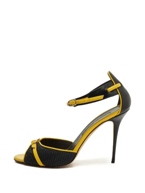 Manolo Blahnik sandalias entretejidas con tira en el tobillo