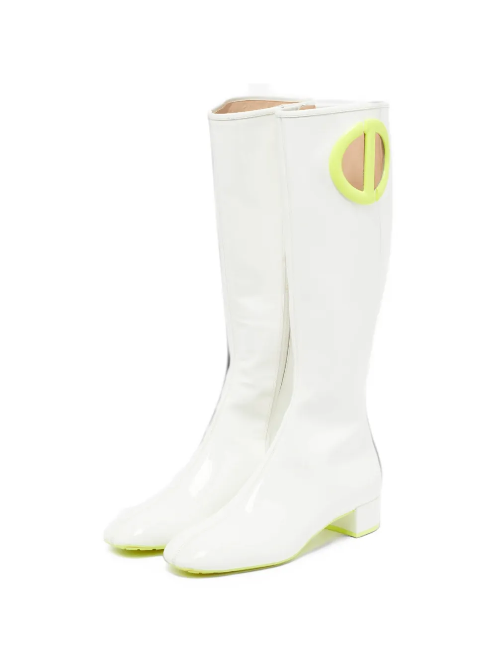 Christian Dior Pre-Owned bottes en cuir à découpes - Blanc
