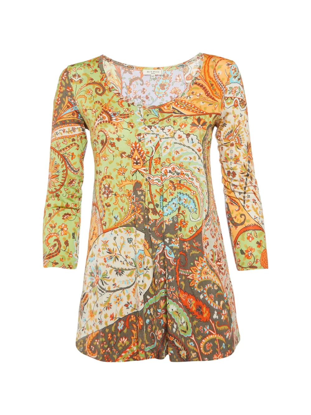 Etro Pre-Owned paisley-print long-sleeve blouse - Verde