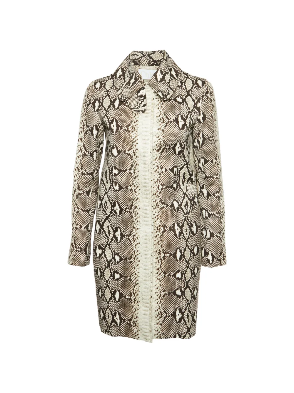 Chloé Pre-Owned snake-print corduroy coat - Toni neutri