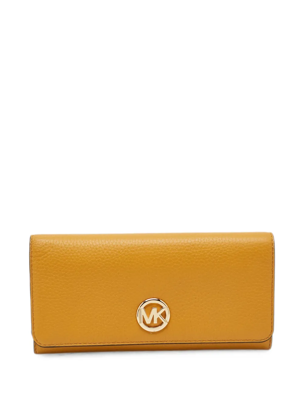 Pre-owned Michael Kors Vintage Fulton Logo-hardware Wallet In Yellow