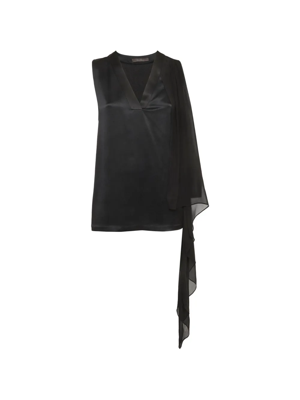 Max Mara draped satin top - Black