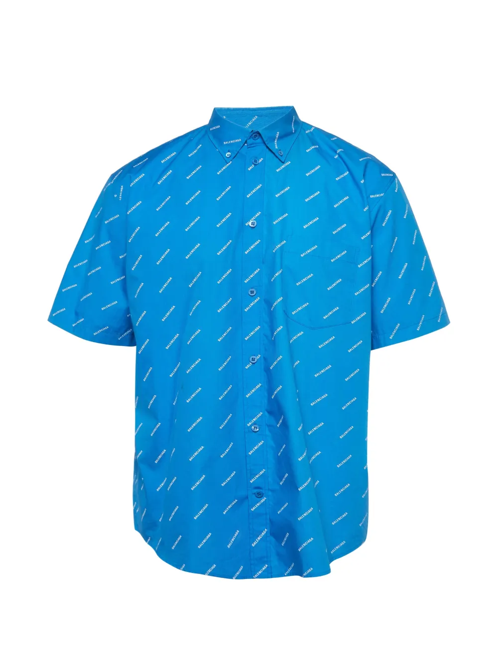 Balenciaga Pre-Owned logo-print short-sleeve shirt - Blu