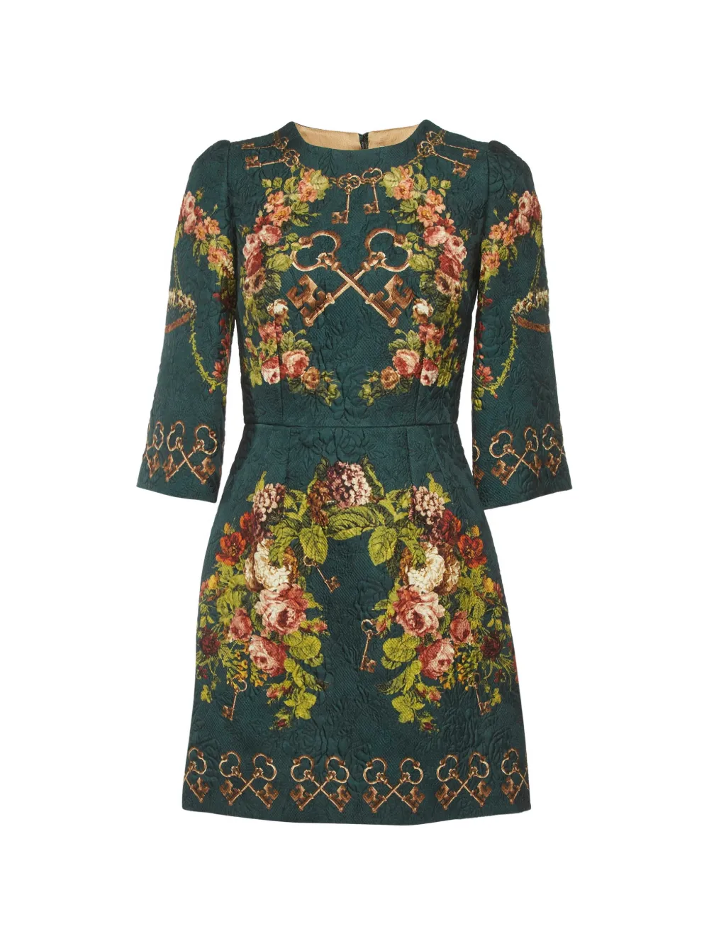 Dolce & Gabbana Pre-Owned Abito midi a fiori jacquard - Verde