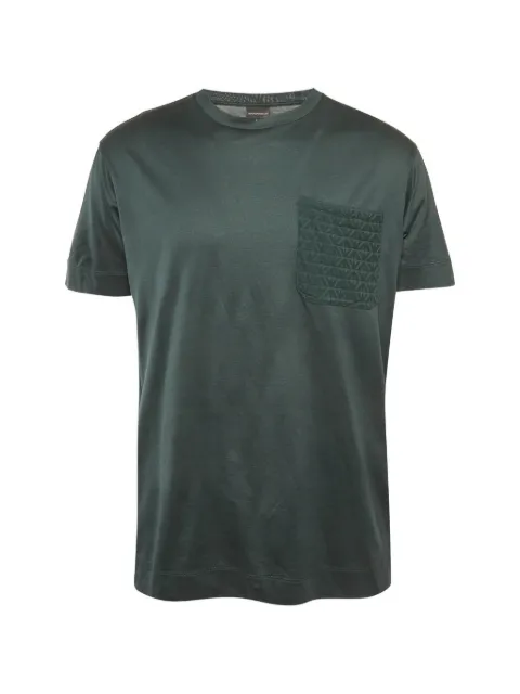 Emporio Armani Pre-Owned embroidered-pocket T-shirt
