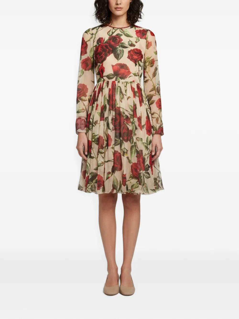 Dolce & Gabbana Pre-Owned floral-print midi dress - Toni neutri