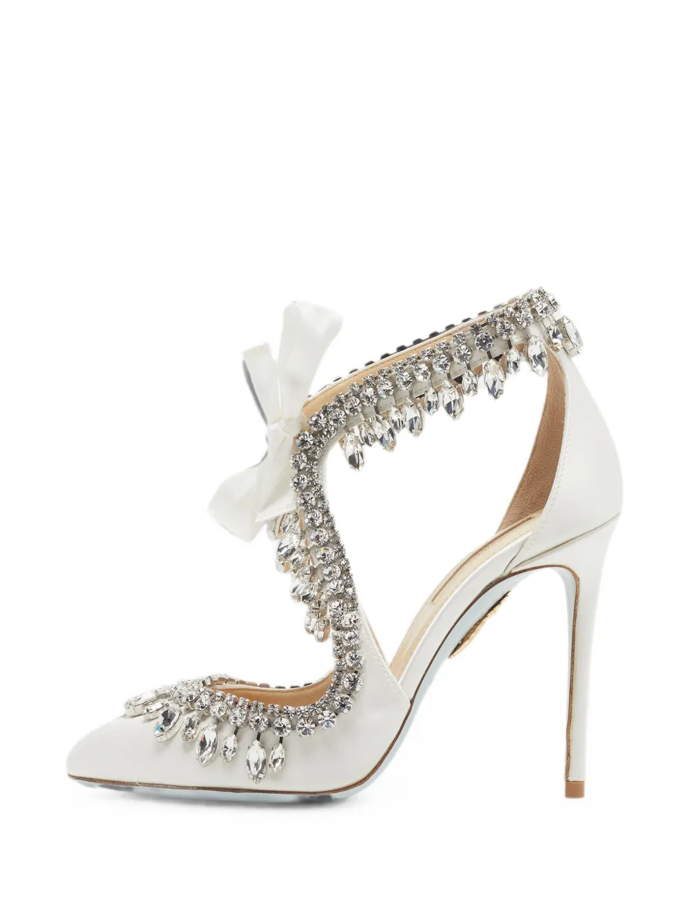 Aquazzura Pumps con cinturino alla caviglia e cristalli - Toni neutri
