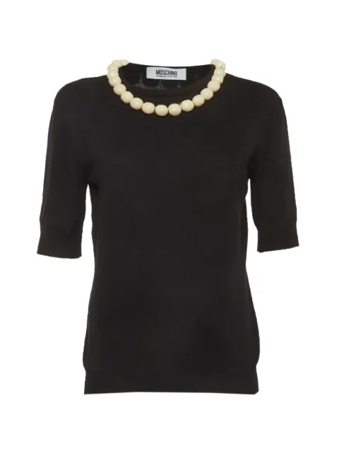 Moschino Pre-Owned Cheap and Chic pearl embellished T-shirt