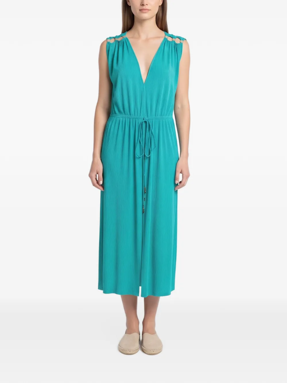 DVF Diane von Furstenberg plissé sleeveless midi dress - Blau