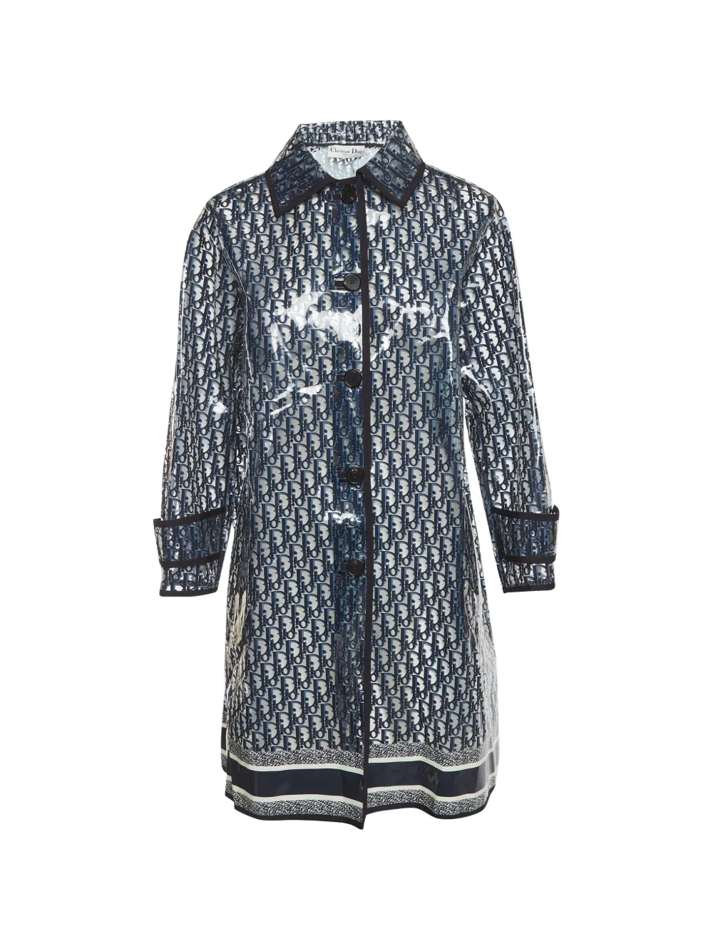 Christian Dior Pre-Owned Oblique-motif rain coat - Blu