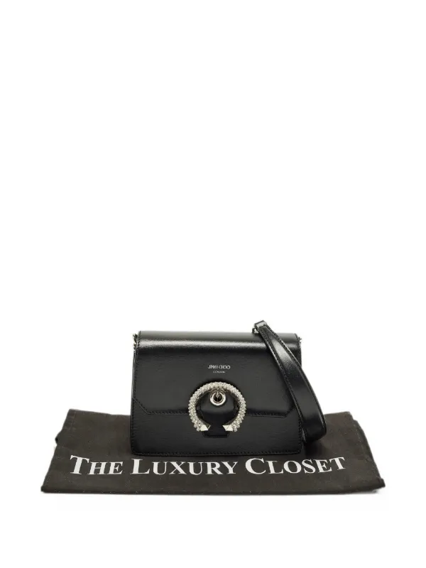 Jimmy Choo Pre-Owned Madeline Crystal Shoulder Bag | Black | FARFETCH