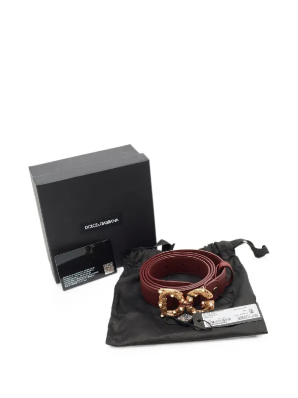 Dolce & Gabbana Pre-Owned DG Amore Buckle Belt | Red | FARFETCH UZ