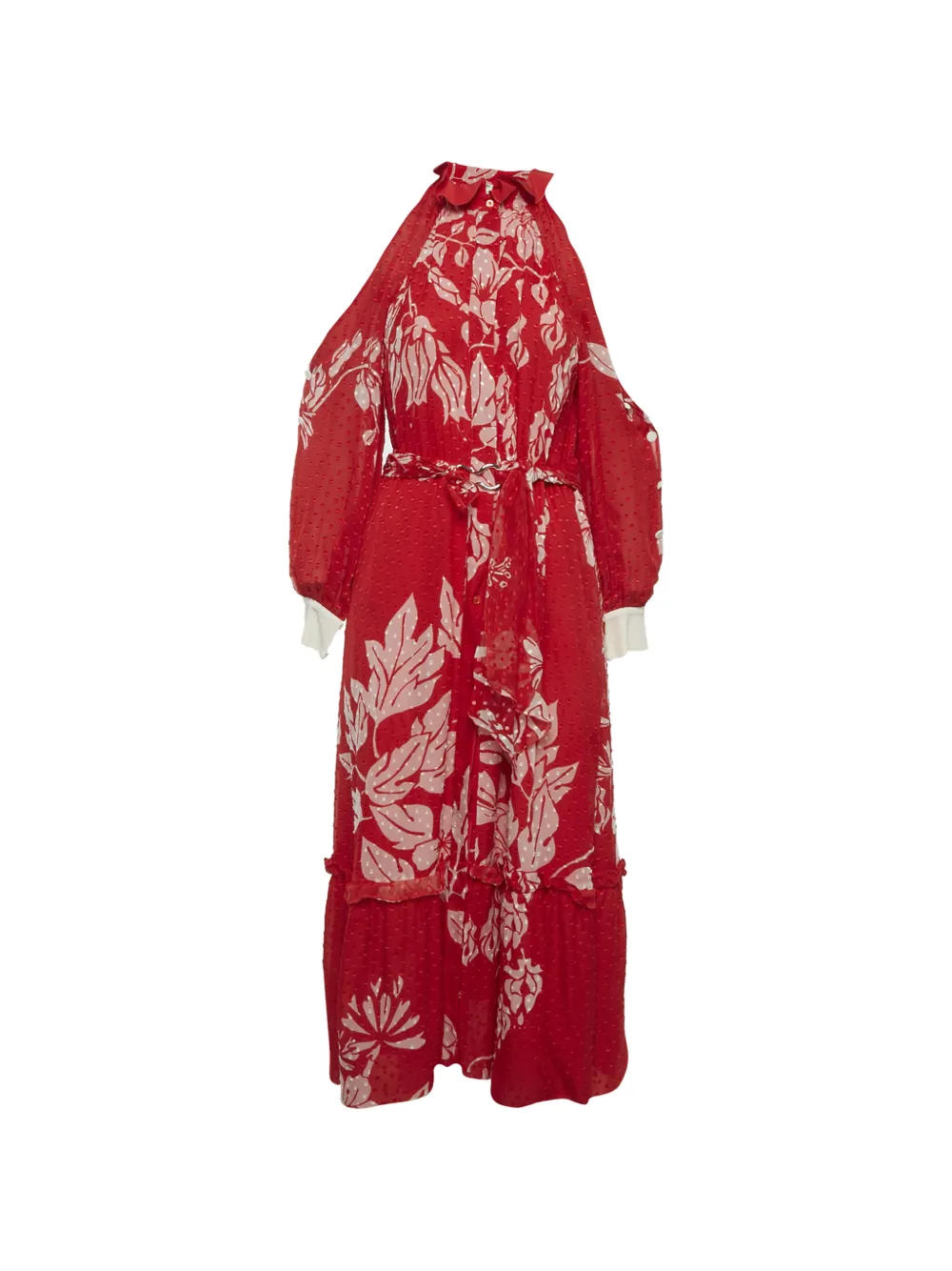 Fendi Pre-Owned Maxikleid mit Blumenprint - Rot