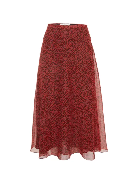 Christian Dior Pre-Owned falda midi acampanada con estampado de leopardo