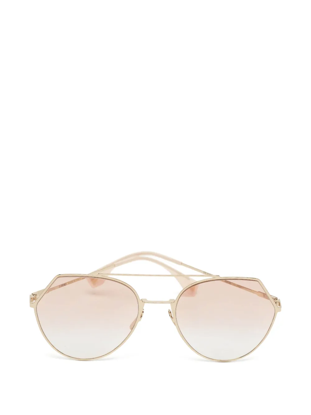 Fendi Pre-Owned FF geometric-frame sunglasses - Oro