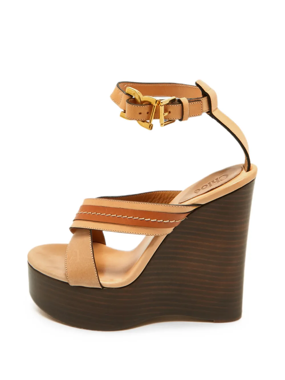 Chloé Pre-Owned Sandali con zeppa con cinturini a incrocio - Toni neutri