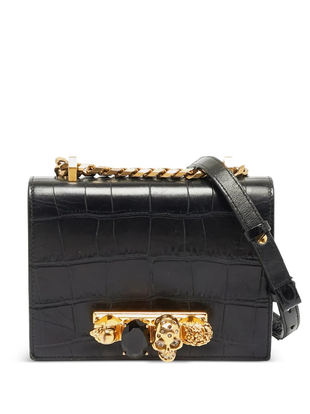 Alexander McQueen Pre-Owned Jewelled leather mini bag - Nero