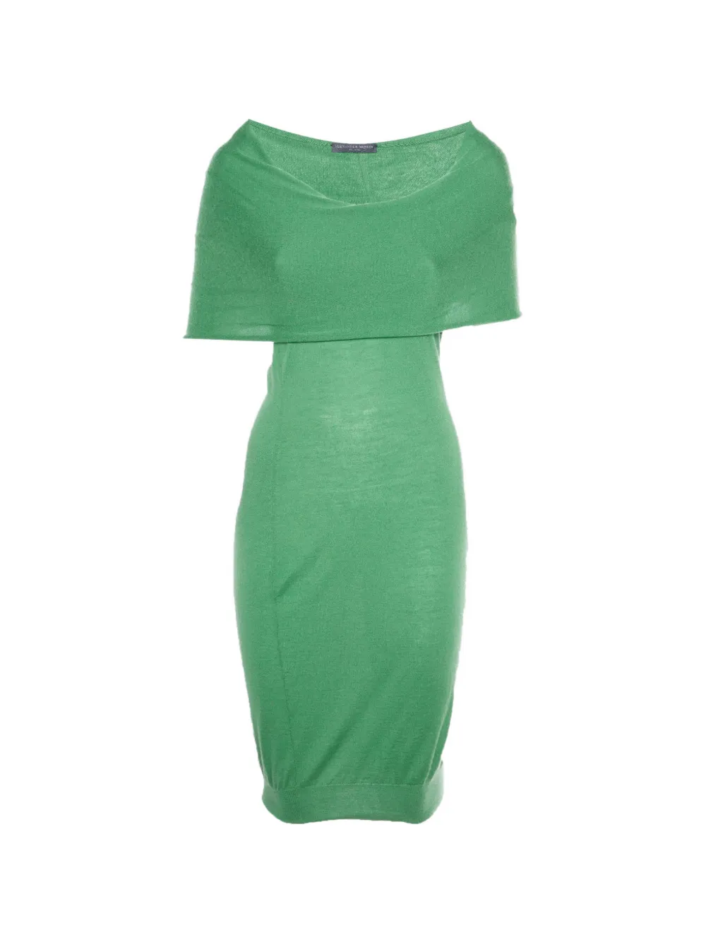 Alexander McQueen Pre-Owned midi off-shoulder cashmere dress - Green