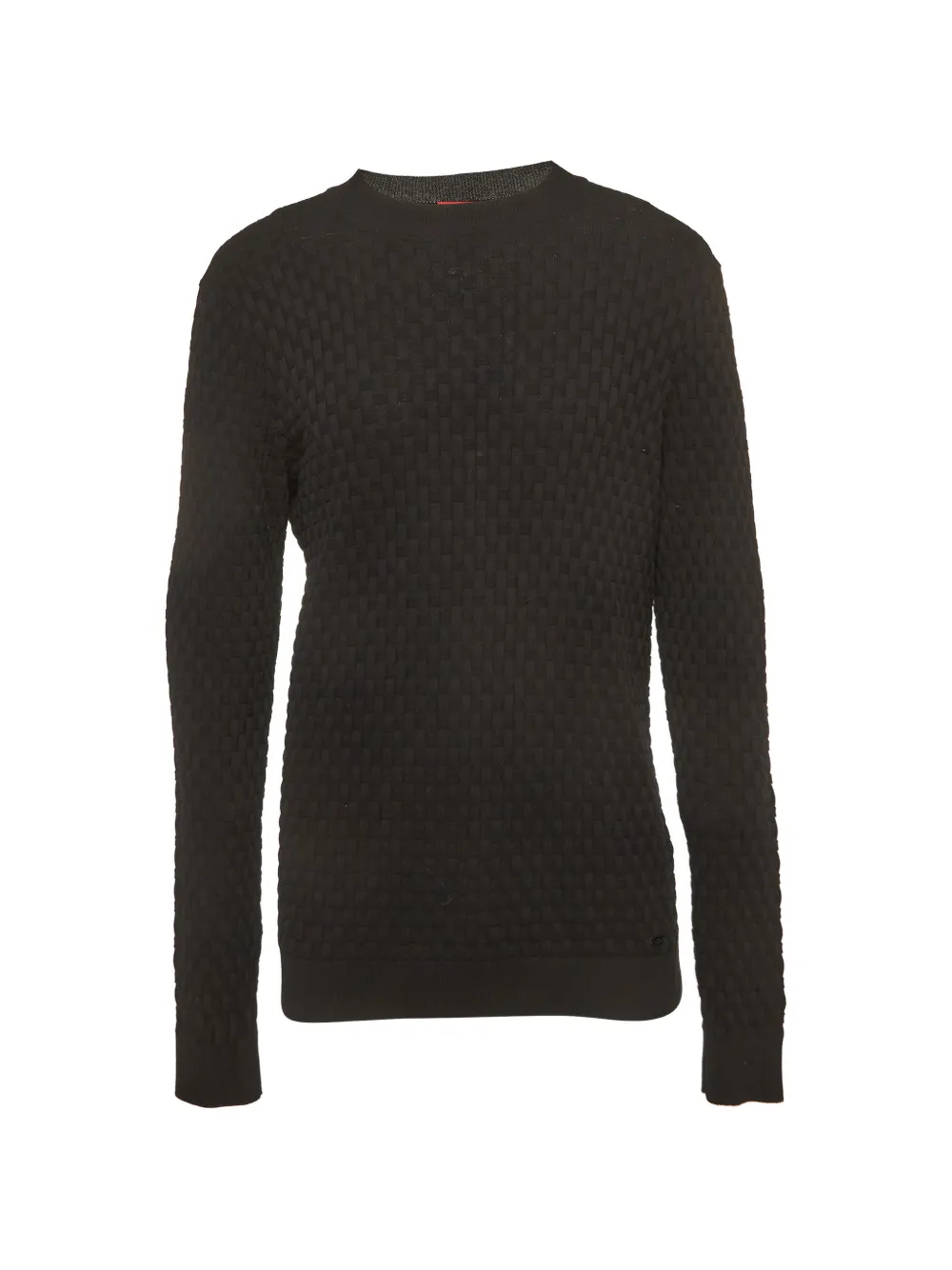 BOSS GREEN HUGO BOSS basket-knit crew-neck sweater - Nero
