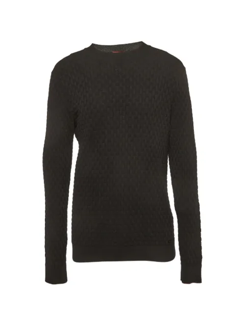 BOSS GREEN HUGO BOSS basket-knit crew-neck sweater