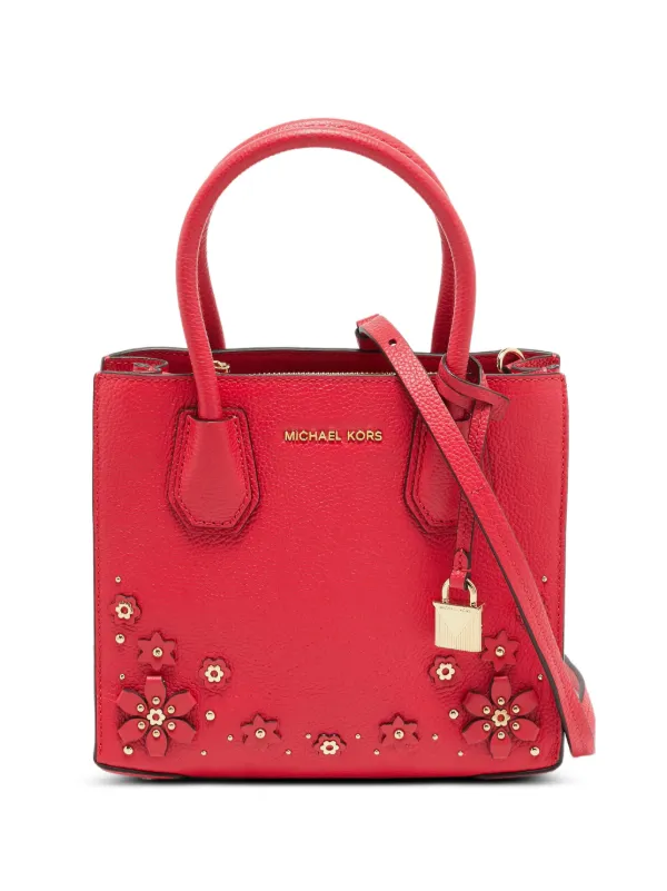 Michael Kors Vintage Mercer フローラル ハンドバッグ | レッド