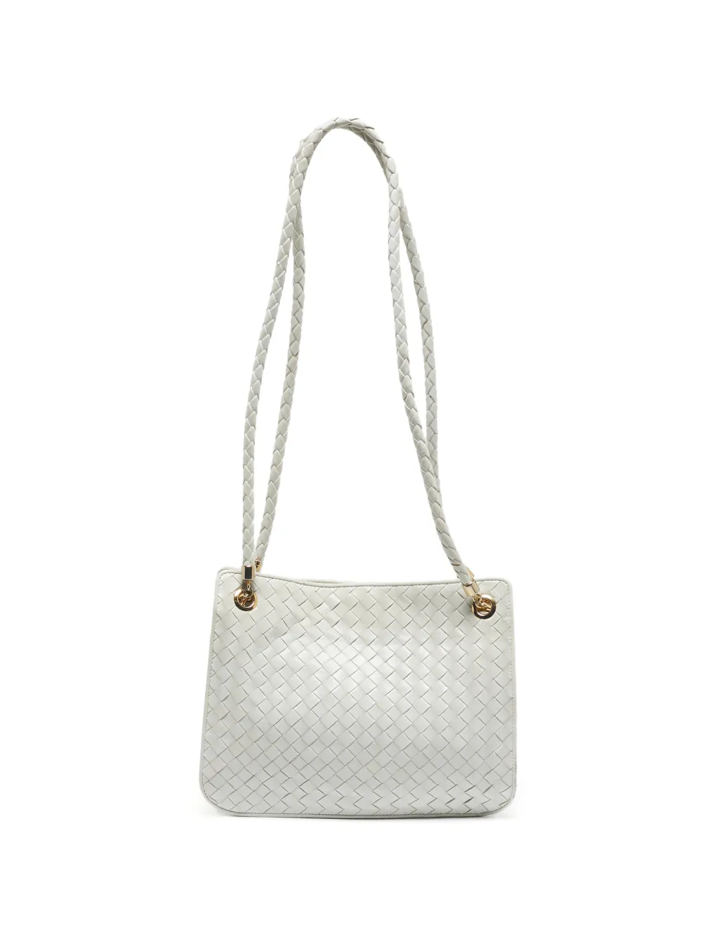 Bottega Veneta Pre-Owned Intrecciato-weave leather shoulder bag - Bianco