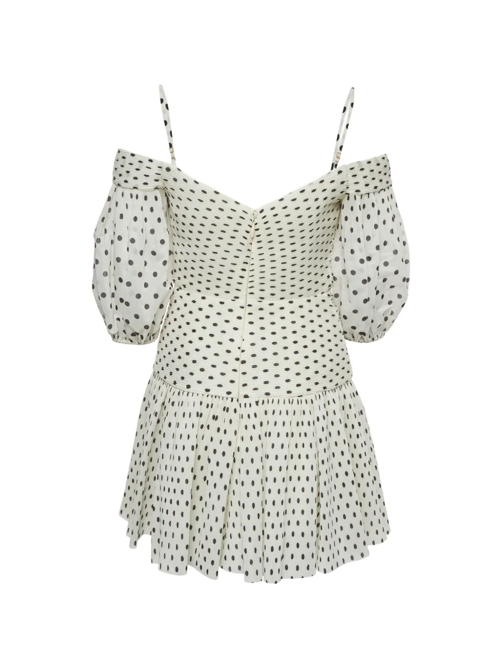 ZIMMERMANN polka-dot plissé mini dress - Nude