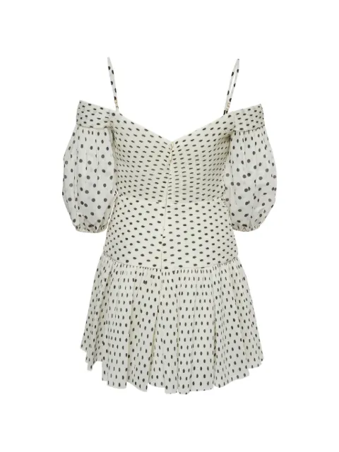 ZIMMERMANN polka-dot plissé mini dress