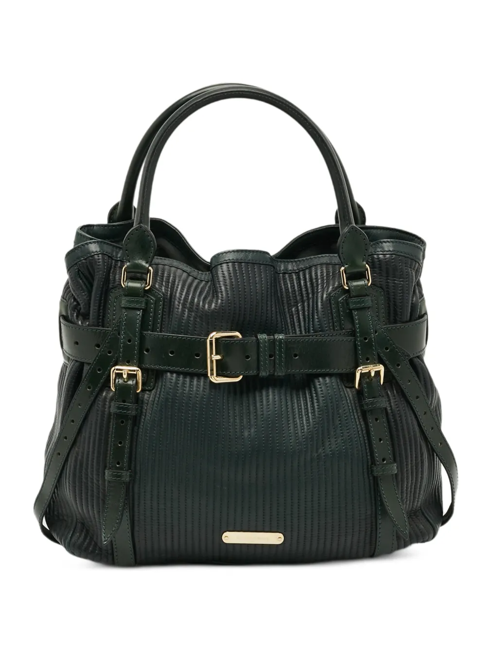Burberry Pre-Owned belted quilted tote bag - Verde