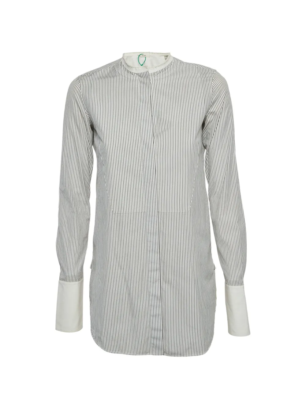 Celine Pre-Owned collarless striped shirt - Bianco