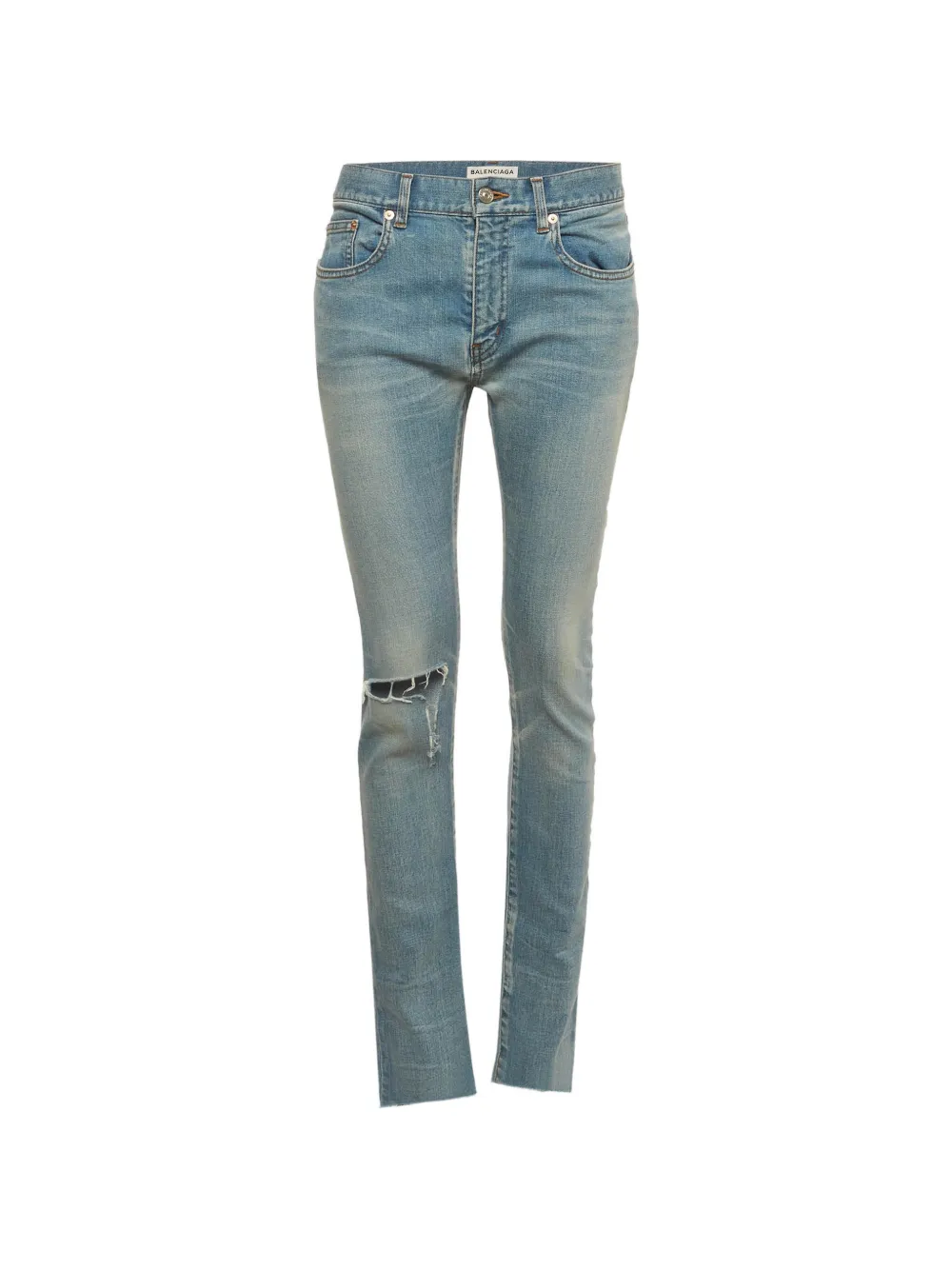 Balenciaga Pre-Owned Jeans slim con effetto vissuto - Blu