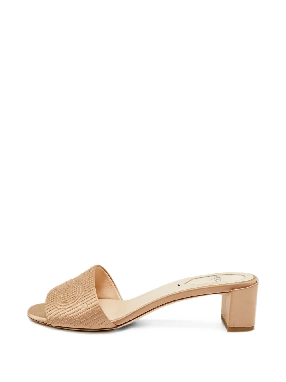Fendi Pre-Owned logo-embroidered block-heel sandals - Toni neutri