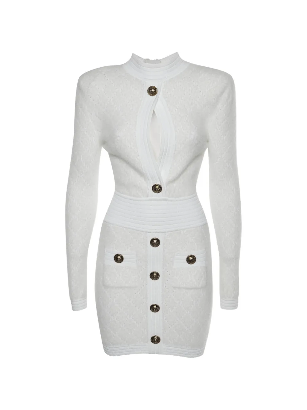 Balmain Pre-Owned knitted mini dress - Bianco