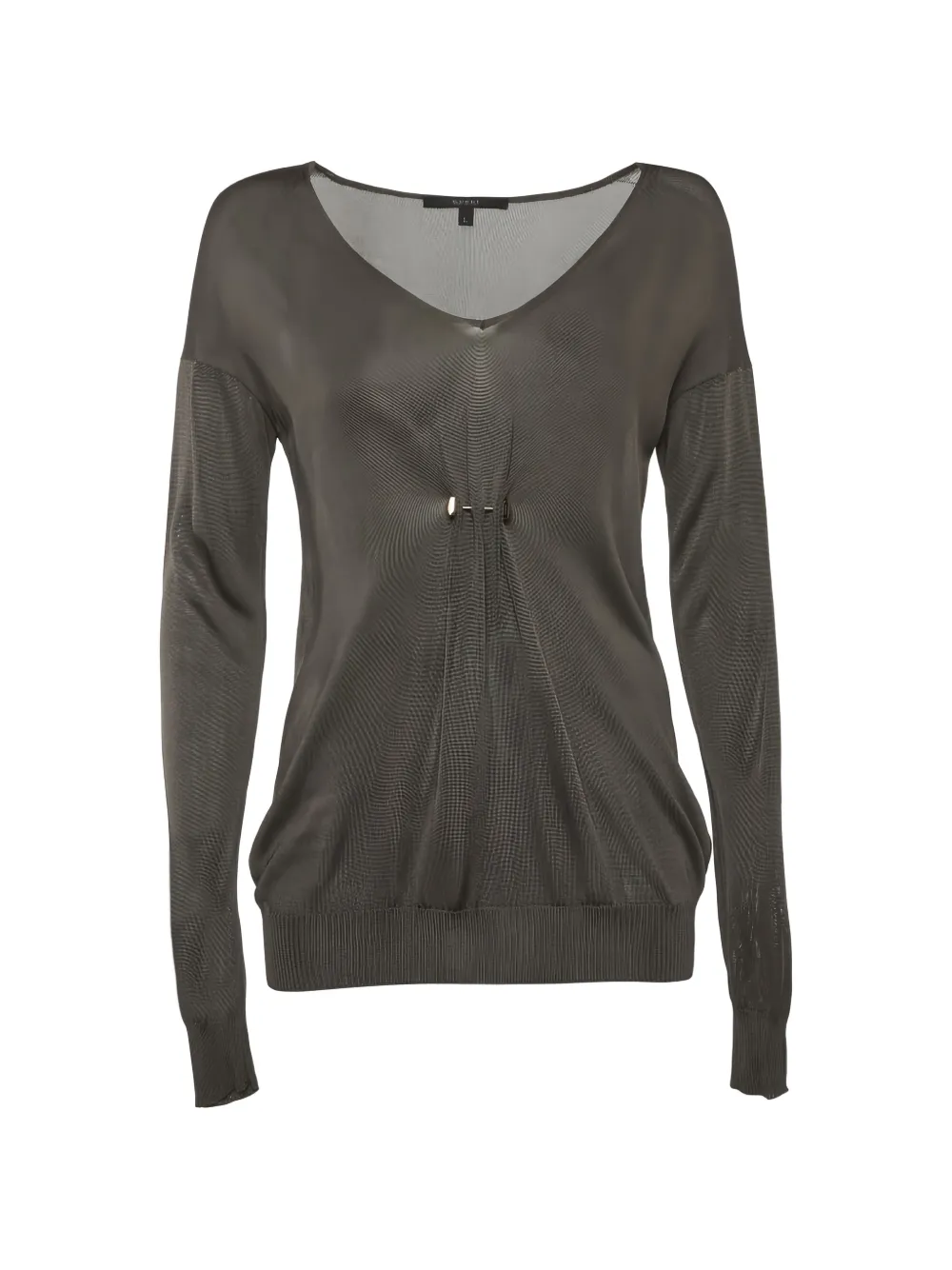 Gucci Pre-Owned brooch-detail long-sleeve sweater - Grigio